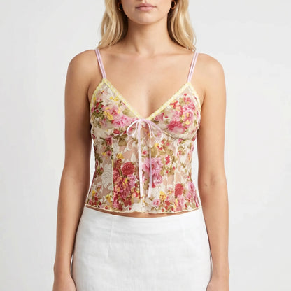Florette | Floral Print Cami Crop Top