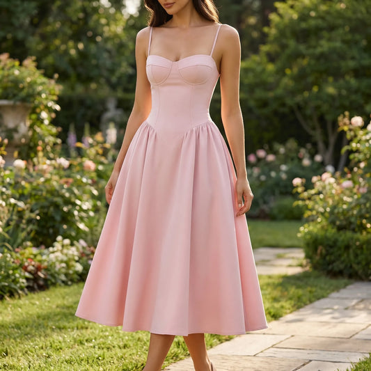 Florvette | Corset Bodice A-Line Midi Dress