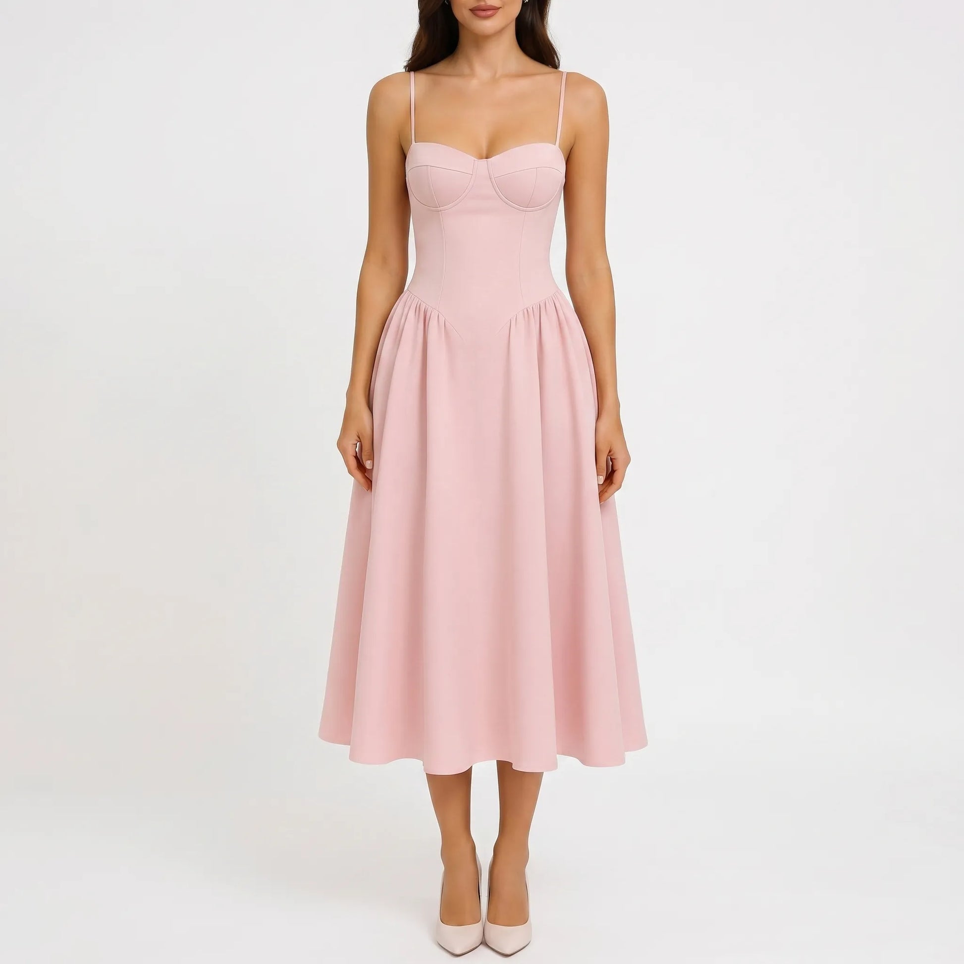 Florvette | Corset Bodice A-Line Midi Dress
