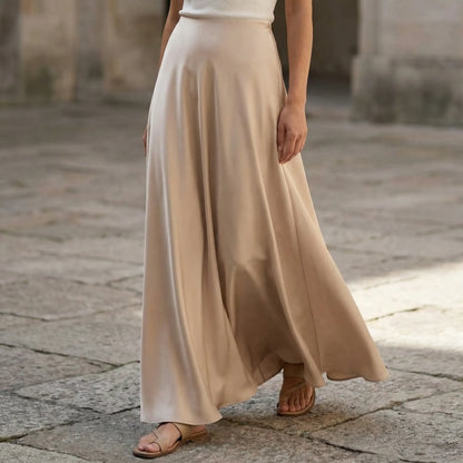 Flourelle | Solid Colour A-Line Maxi Skirt