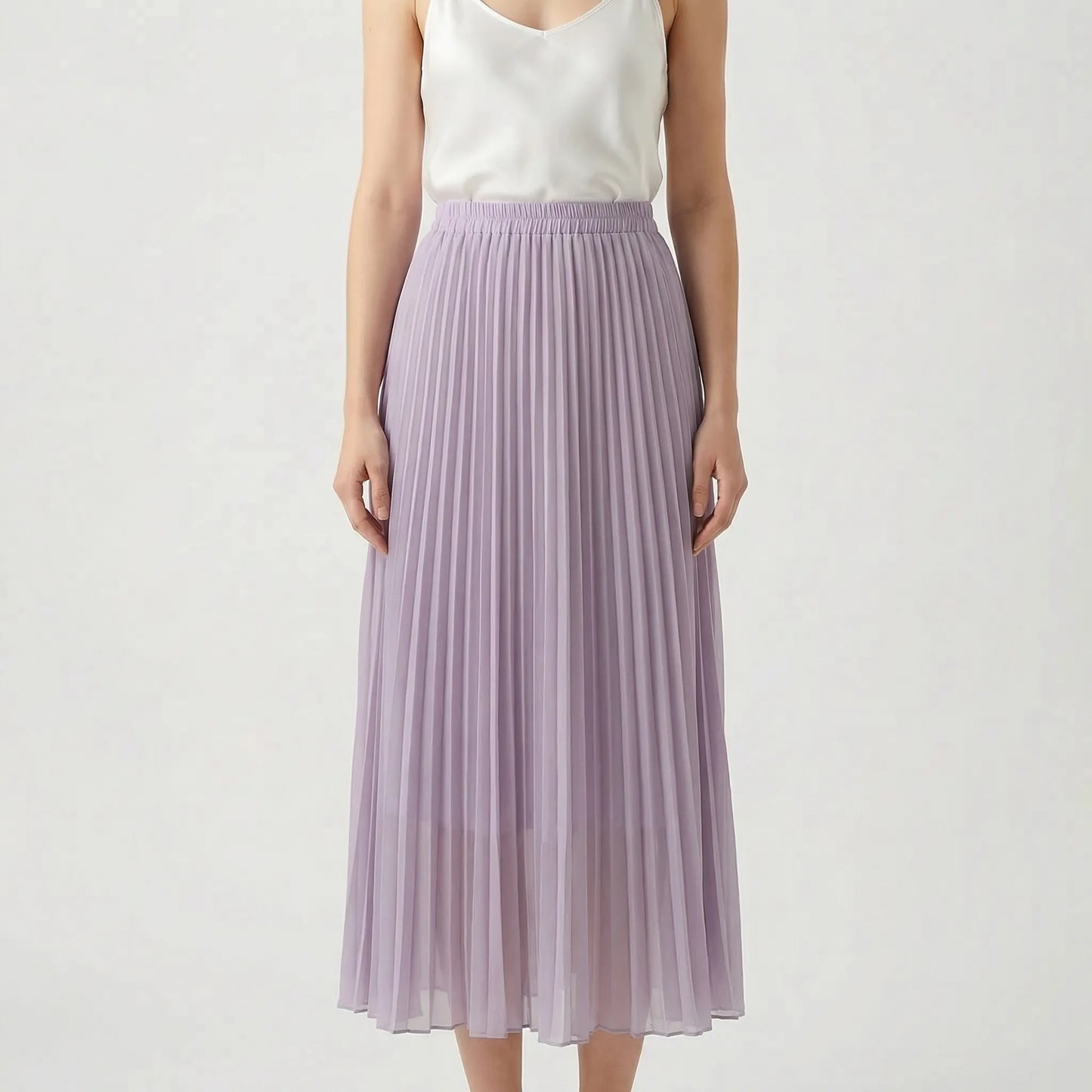 Flourette | Solid Colour Pleated Maxi Skirt