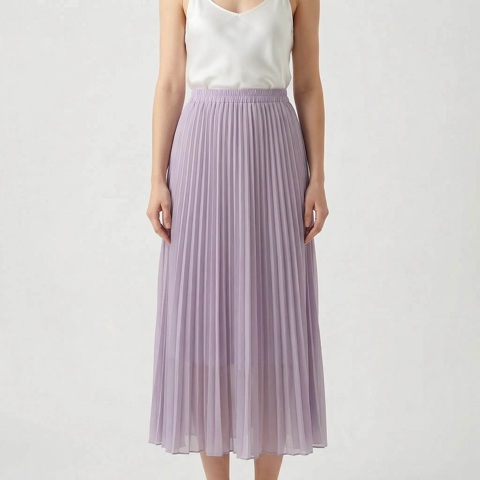 Flourette | Solid Colour Pleated Maxi Skirt