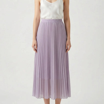 Flourette | Solid Colour Pleated Maxi Skirt