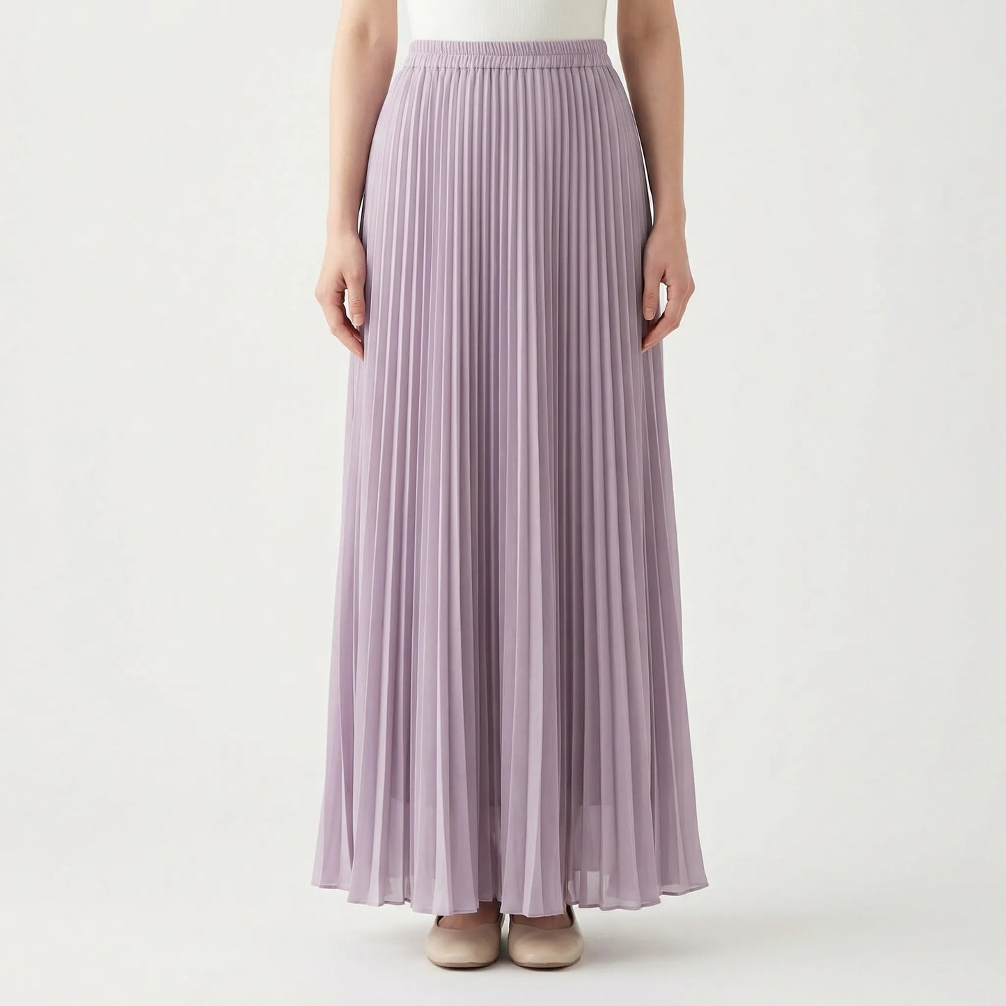 Flourette | Solid Colour Pleated Maxi Skirt