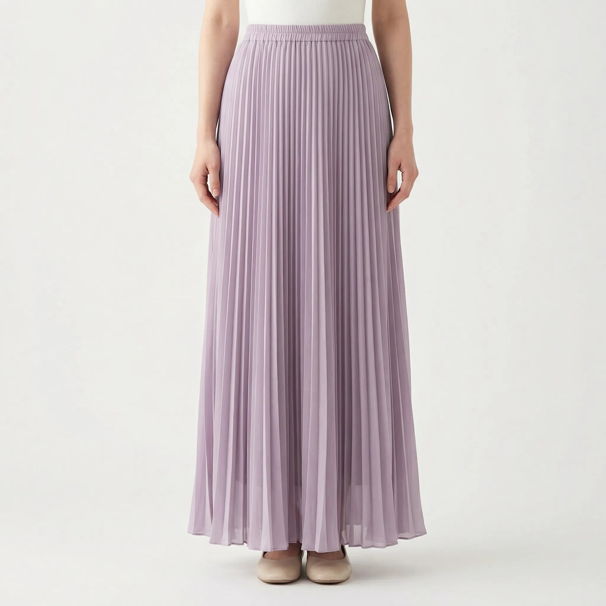 Flourette | Solid Colour Pleated Maxi Skirt