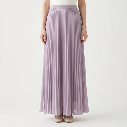 Flourette | Solid Colour Pleated Maxi Skirt