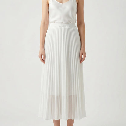 Flourette | Solid Colour Pleated Maxi Skirt