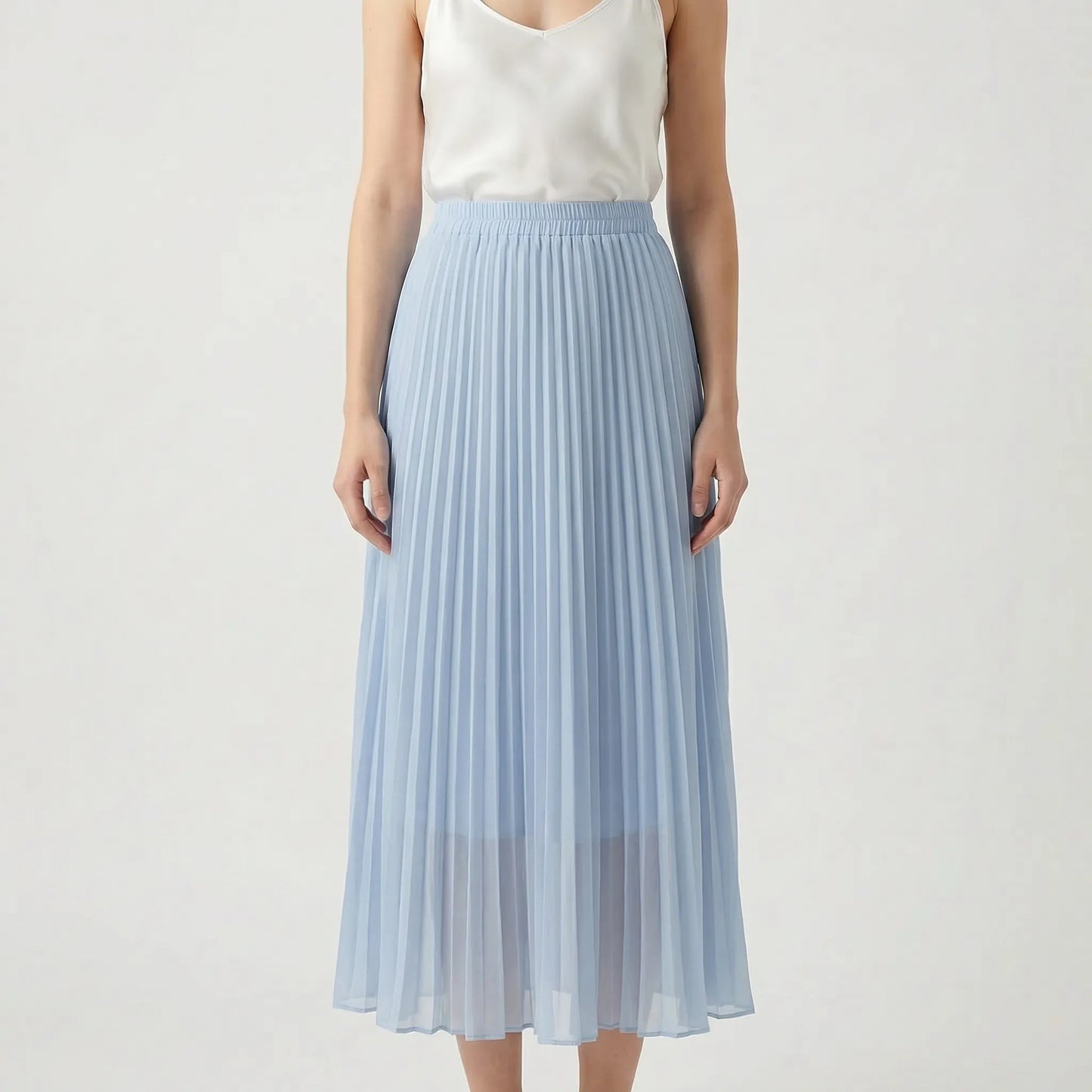 Flourette | Solid Colour Pleated Maxi Skirt
