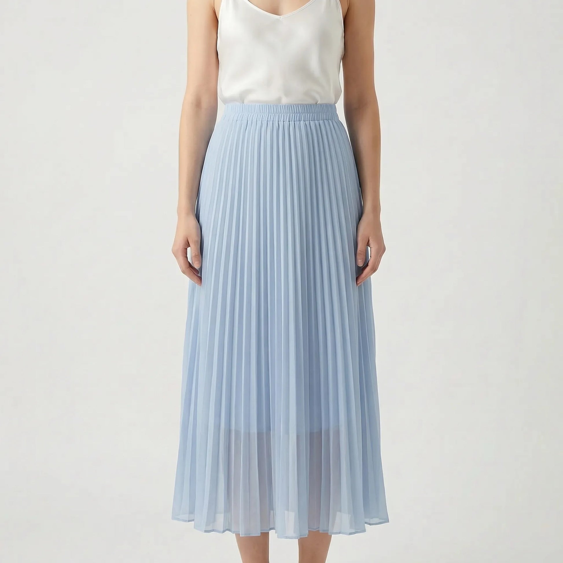 Flourette | Solid Colour Pleated Maxi Skirt