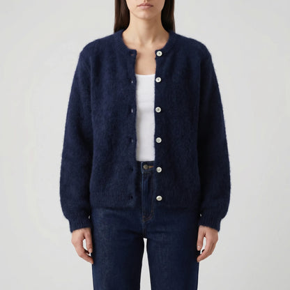 Fluffelle | Short Fluffy Button-Up Cardigan
