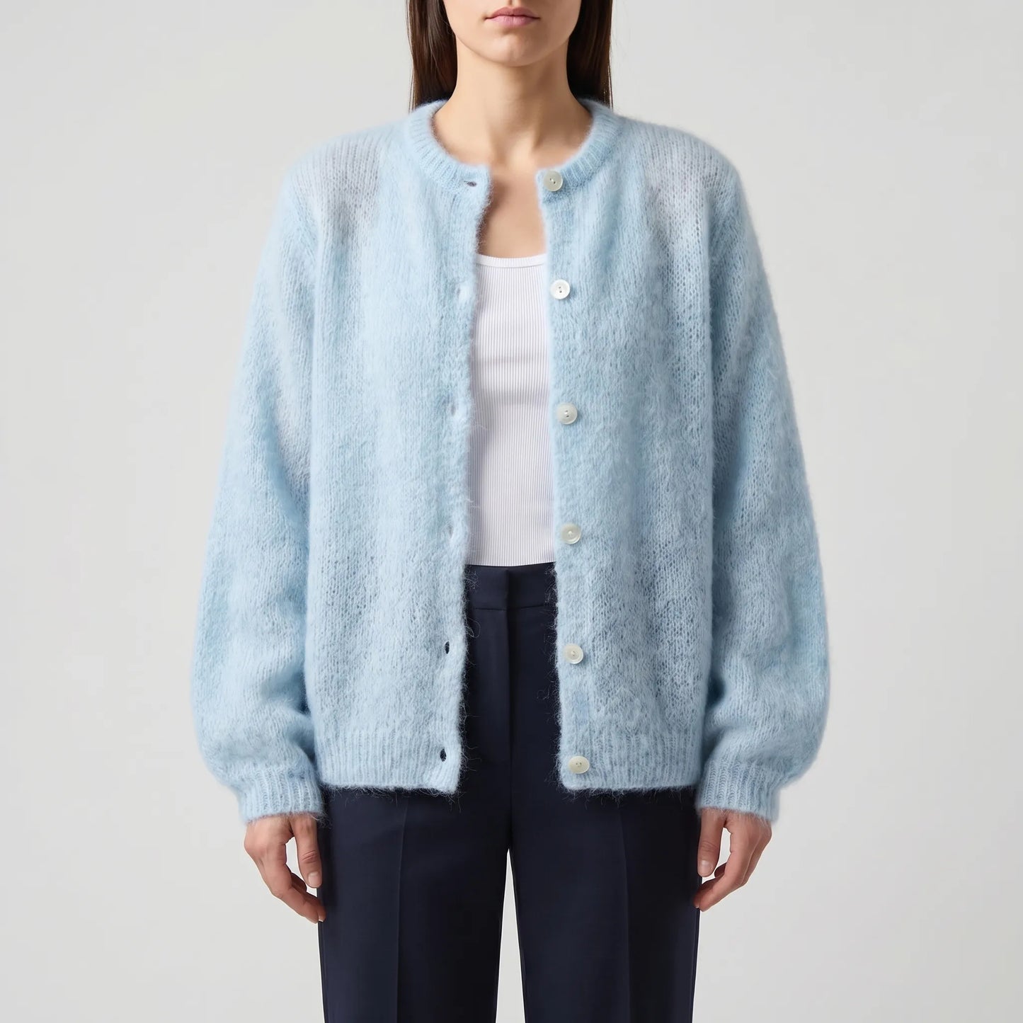 Fluffelle | Short Fluffy Button-Up Cardigan