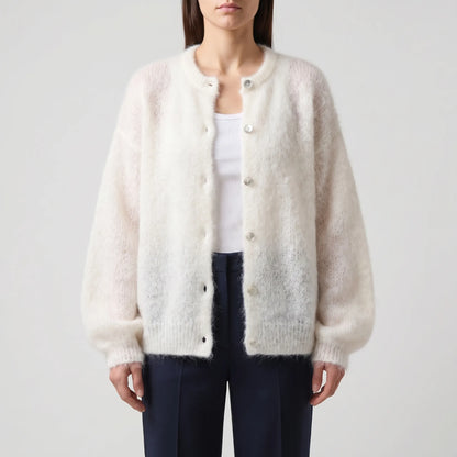 Fluffelle | Short Fluffy Button-Up Cardigan