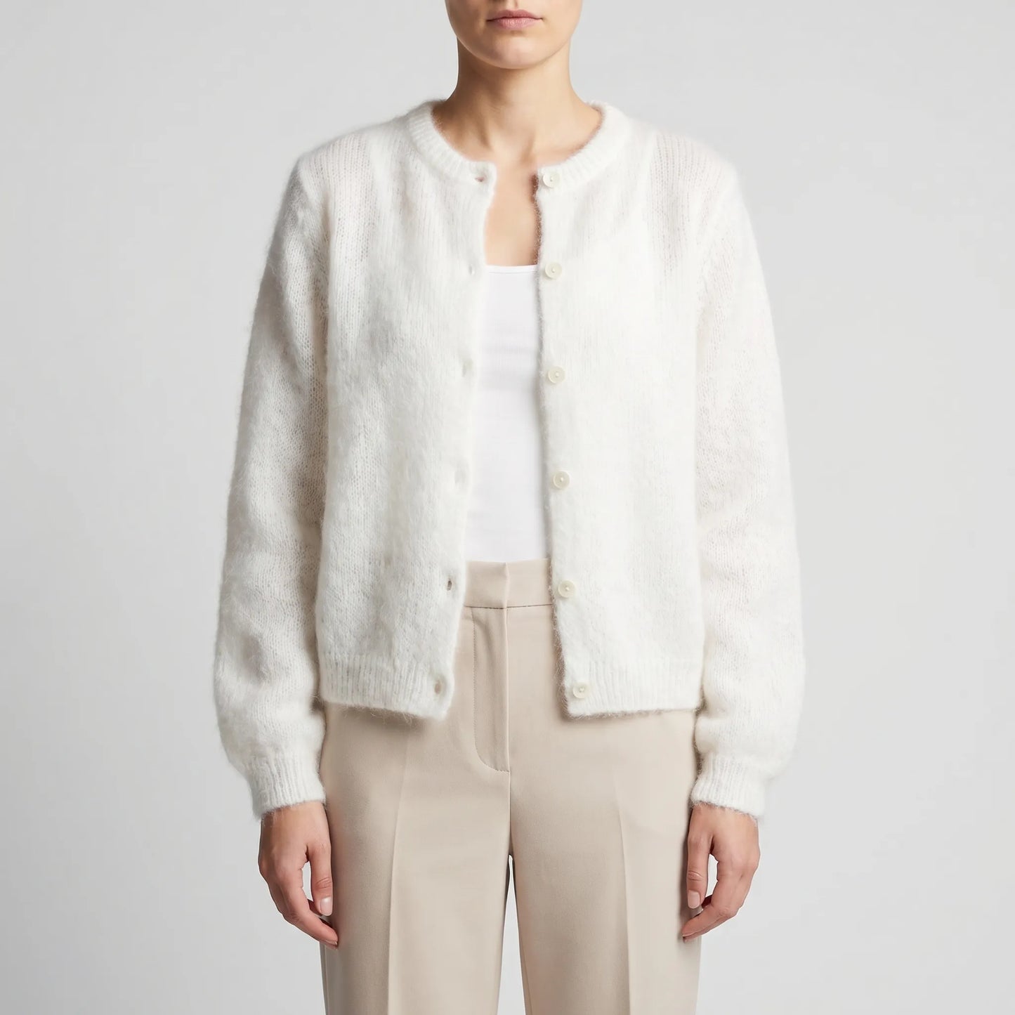 Fluffelle | Short Fluffy Button-Up Cardigan