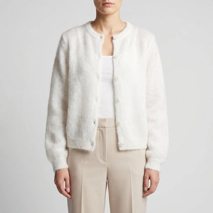 Fluffelle | Short Fluffy Button-Up Cardigan