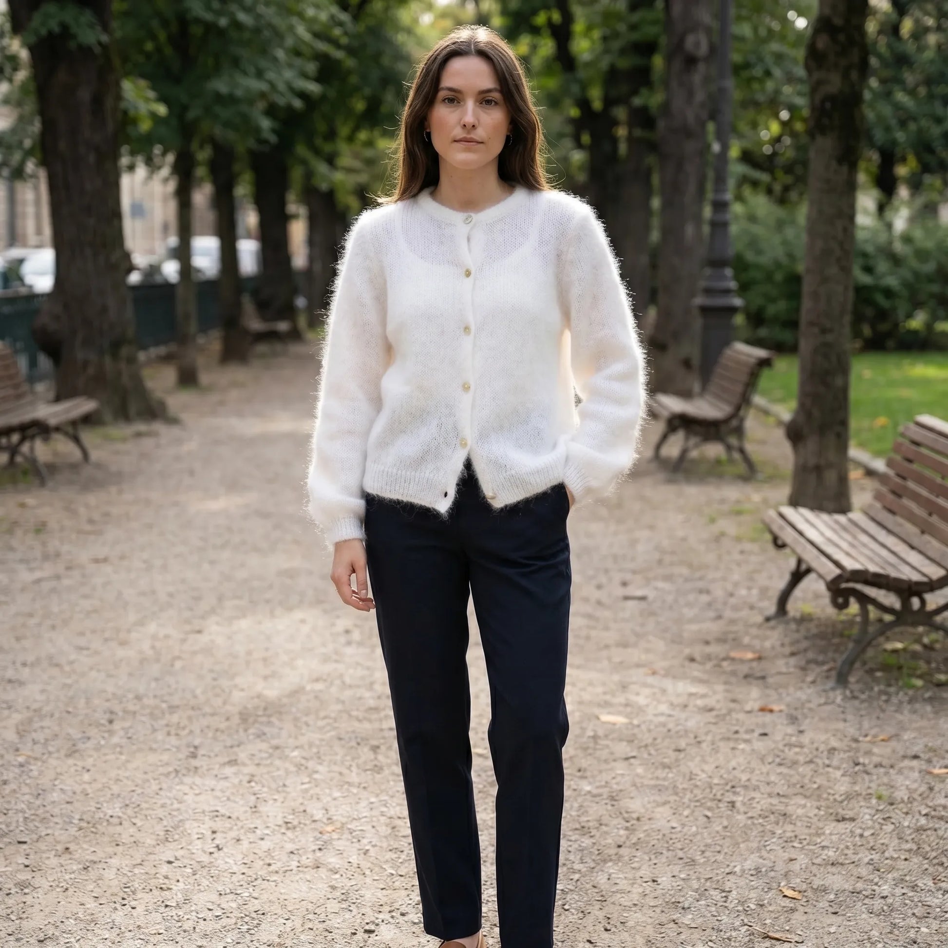 Fluffelle | Short Fluffy Button-Up Cardigan