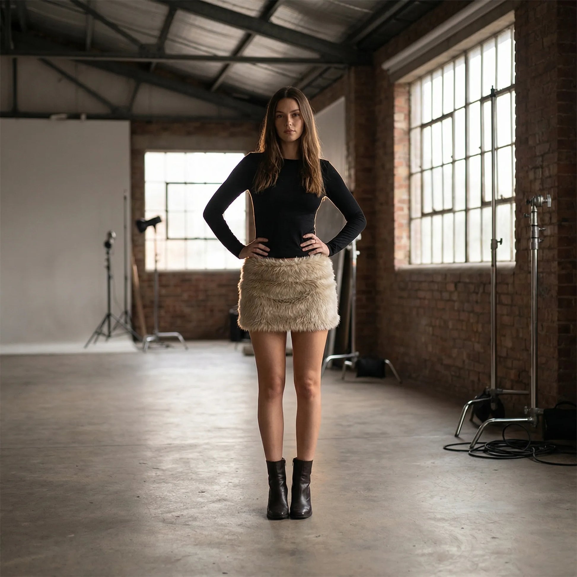 Fluffette | Fluffy Faux-Fur Bodycon Mini Skirt