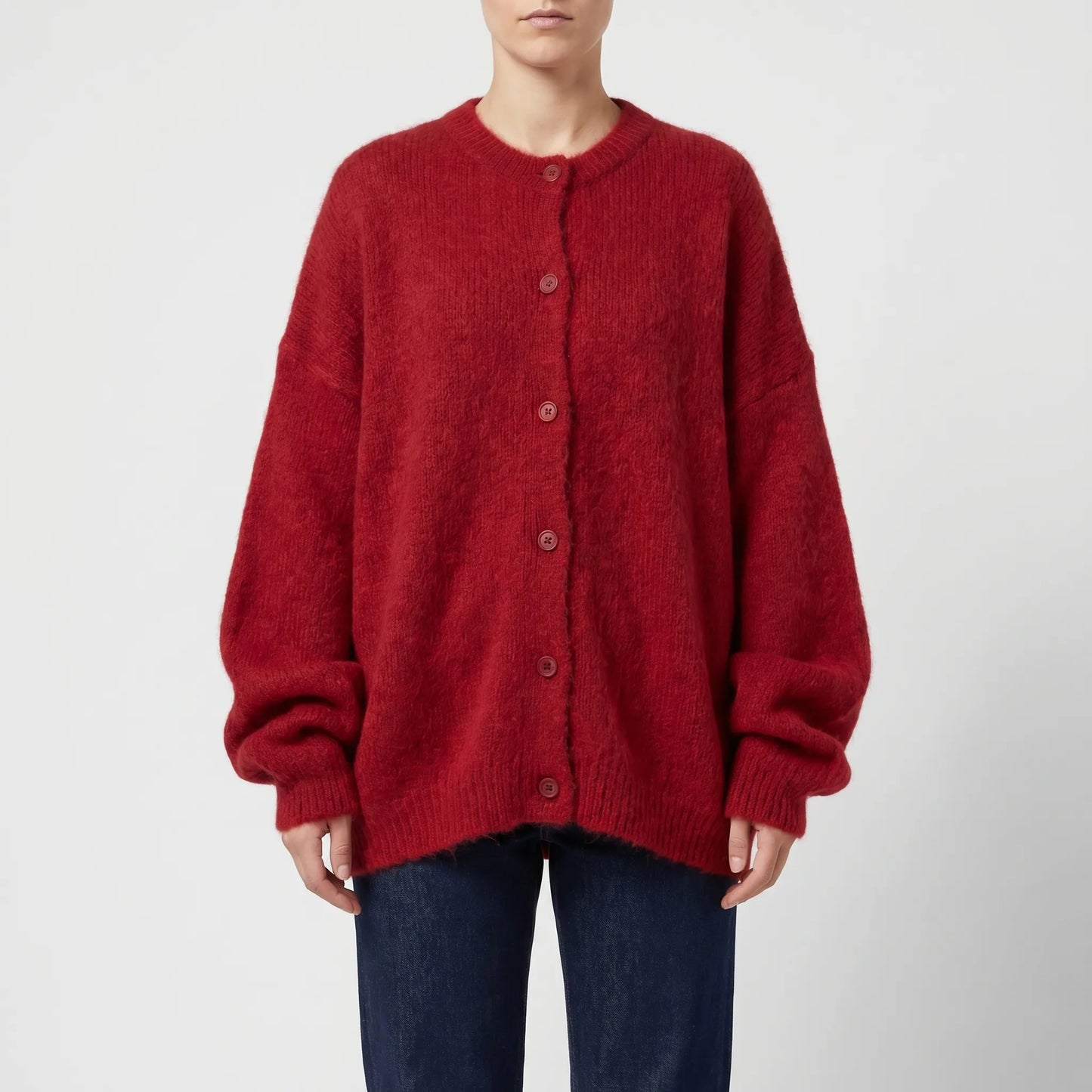 Fluforra | Loose-Fit Fluffy V-Neck Cardigan