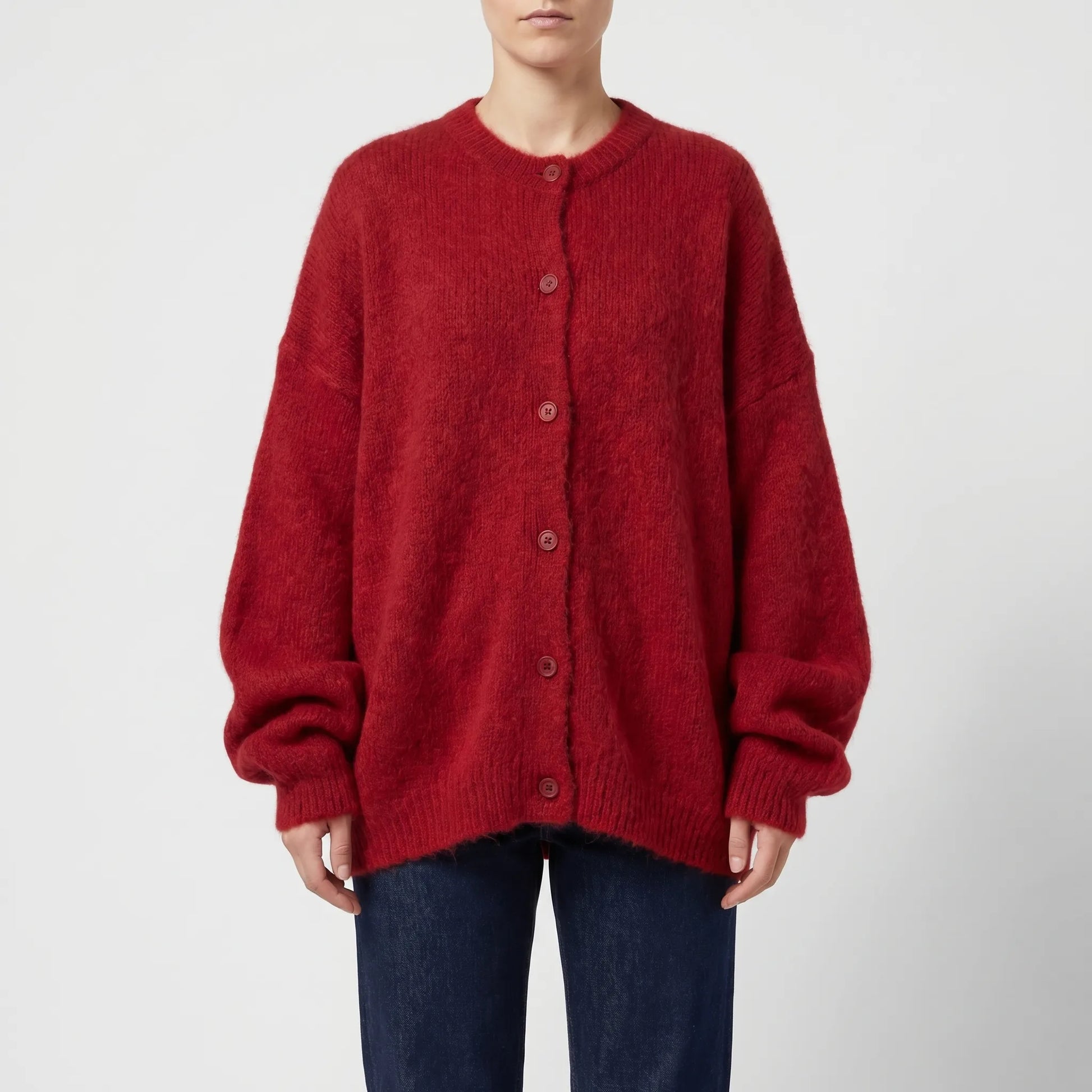 Fluforra | Loose-Fit Fluffy V-Neck Cardigan