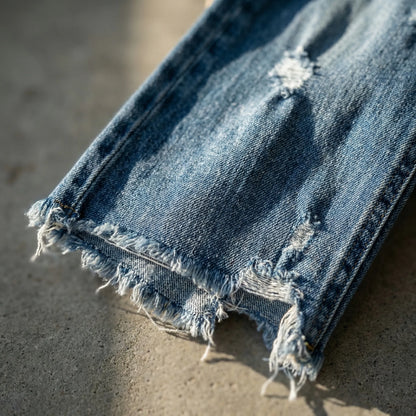 Frayven | Straight-Leg Cropped Distressed Jeans