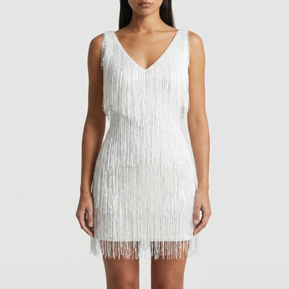 Frinova - Sequin Fringe Mini Party Dress