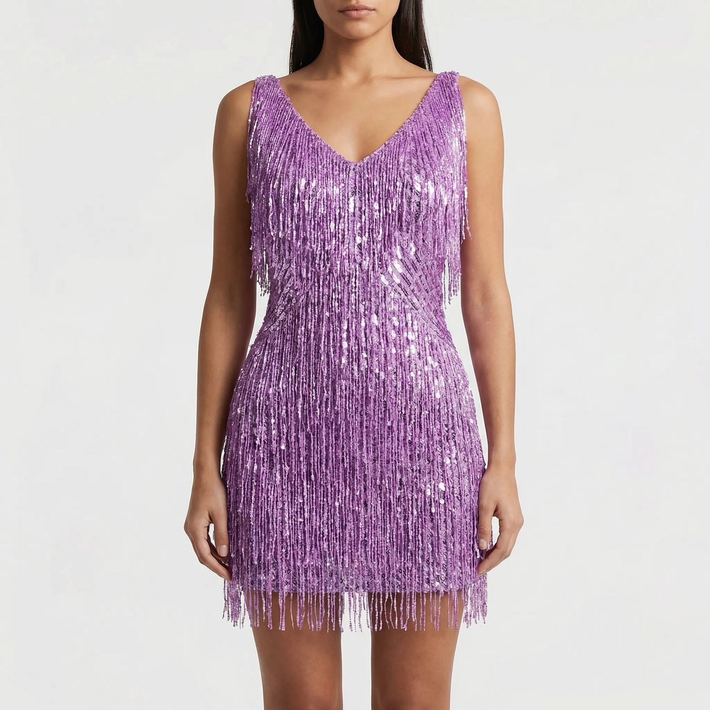 Frinova - Sequin Fringe Mini Party Dress