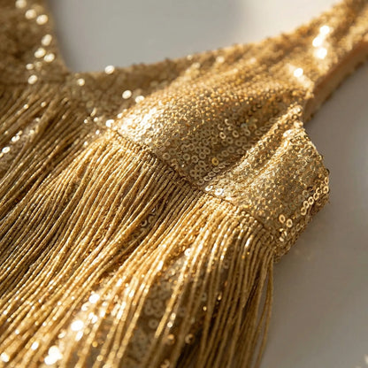 Frinova - Sequin Fringe Mini Party Dress
