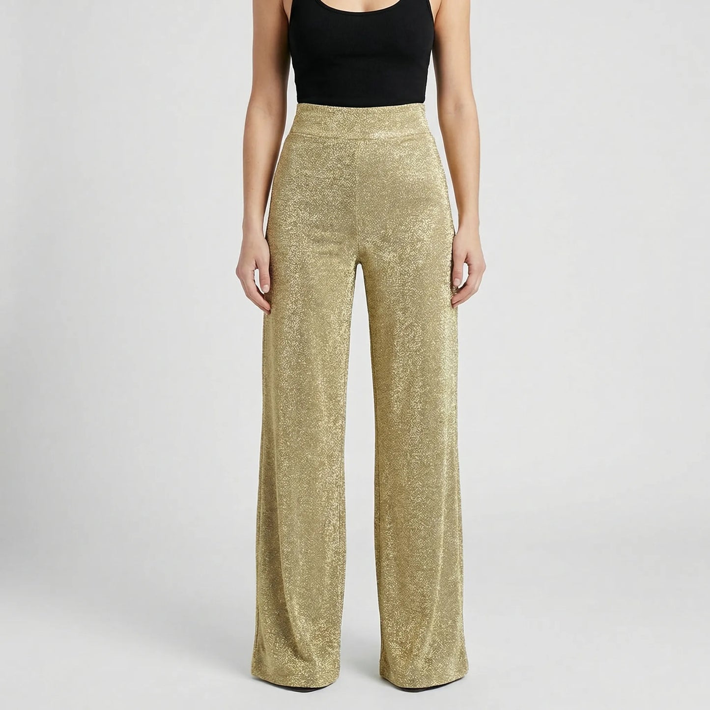 Glamrix | High-Waist Sequin Wide-Leg Trousers