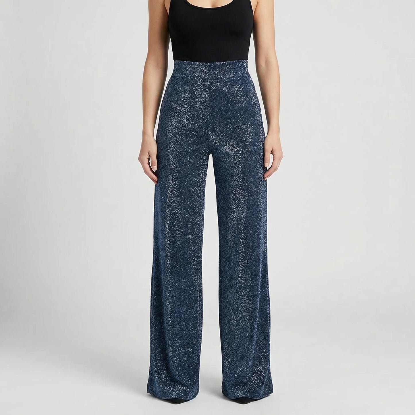 Glamrix | High-Waist Sequin Wide-Leg Trousers