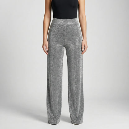 Glamrix | High-Waist Sequin Wide-Leg Trousers