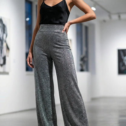 Glamrix | High-Waist Sequin Wide-Leg Trousers