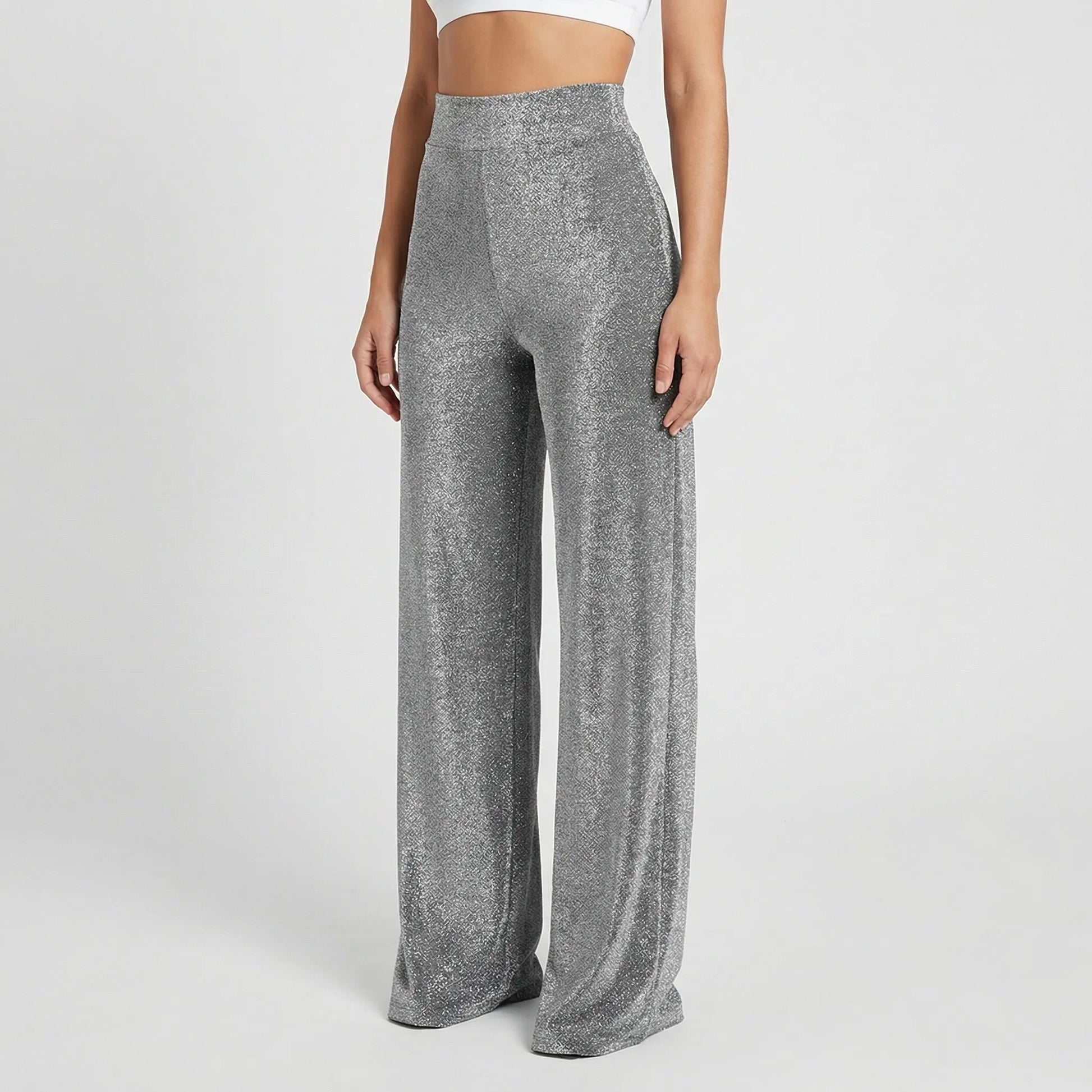 Glamrix | High-Waist Sequin Wide-Leg Trousers