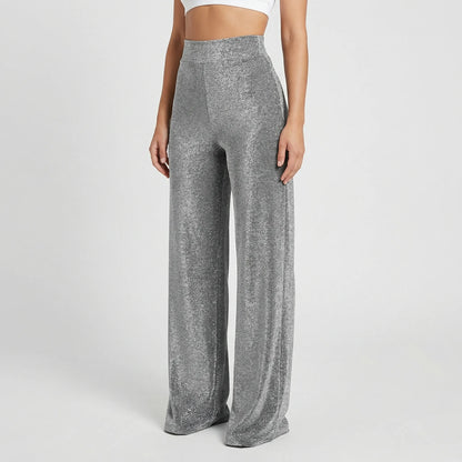 Glamrix | High-Waist Sequin Wide-Leg Trousers