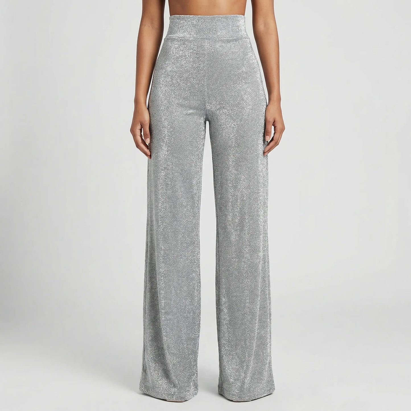 Glamrix | High-Waist Sequin Wide-Leg Trousers