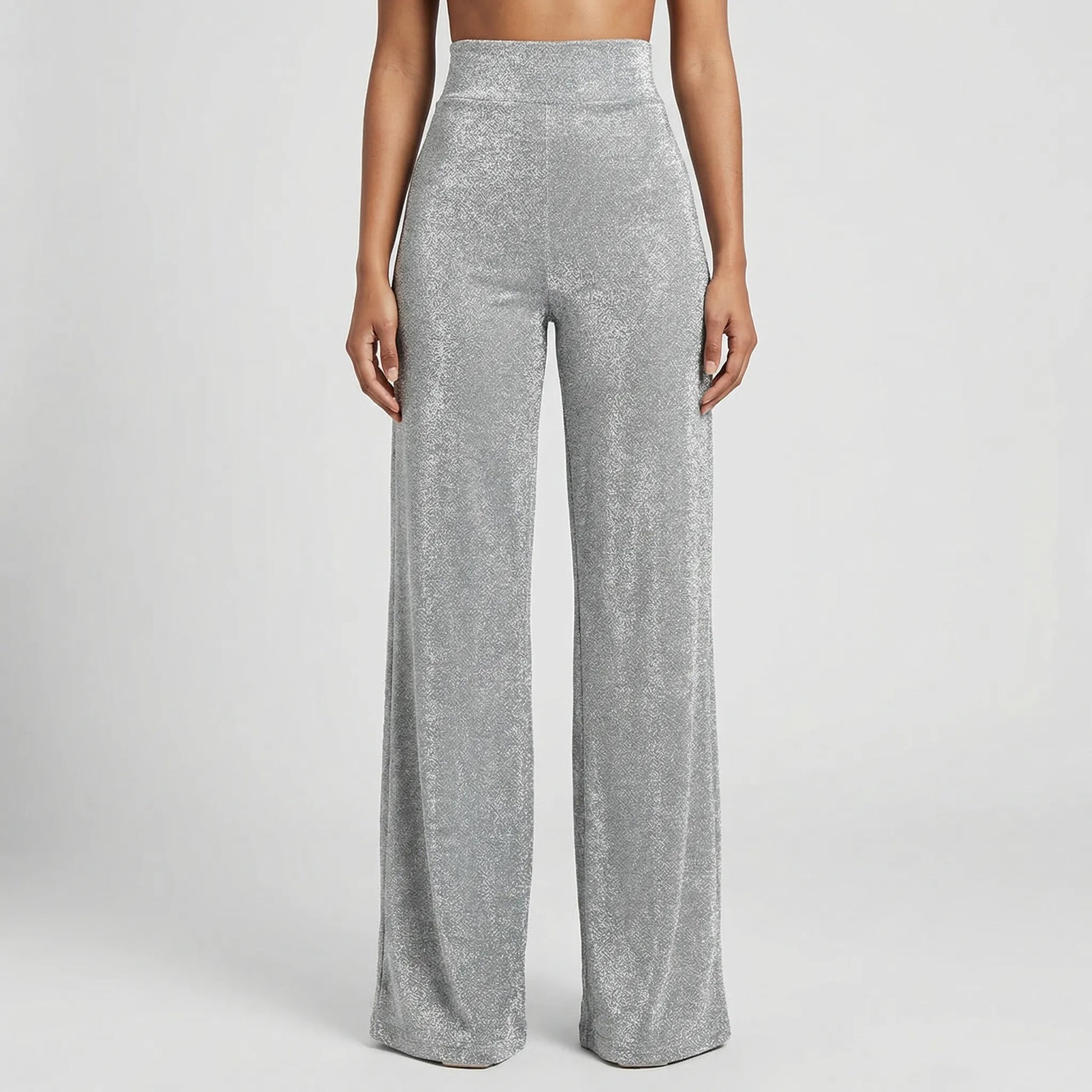 Glamrix | High-Waist Sequin Wide-Leg Trousers