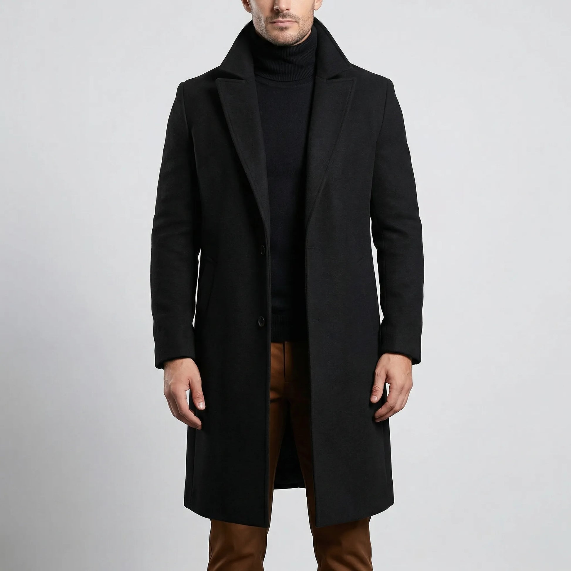 Greyfeld - Long Single-Breasted Tailored Overcoat