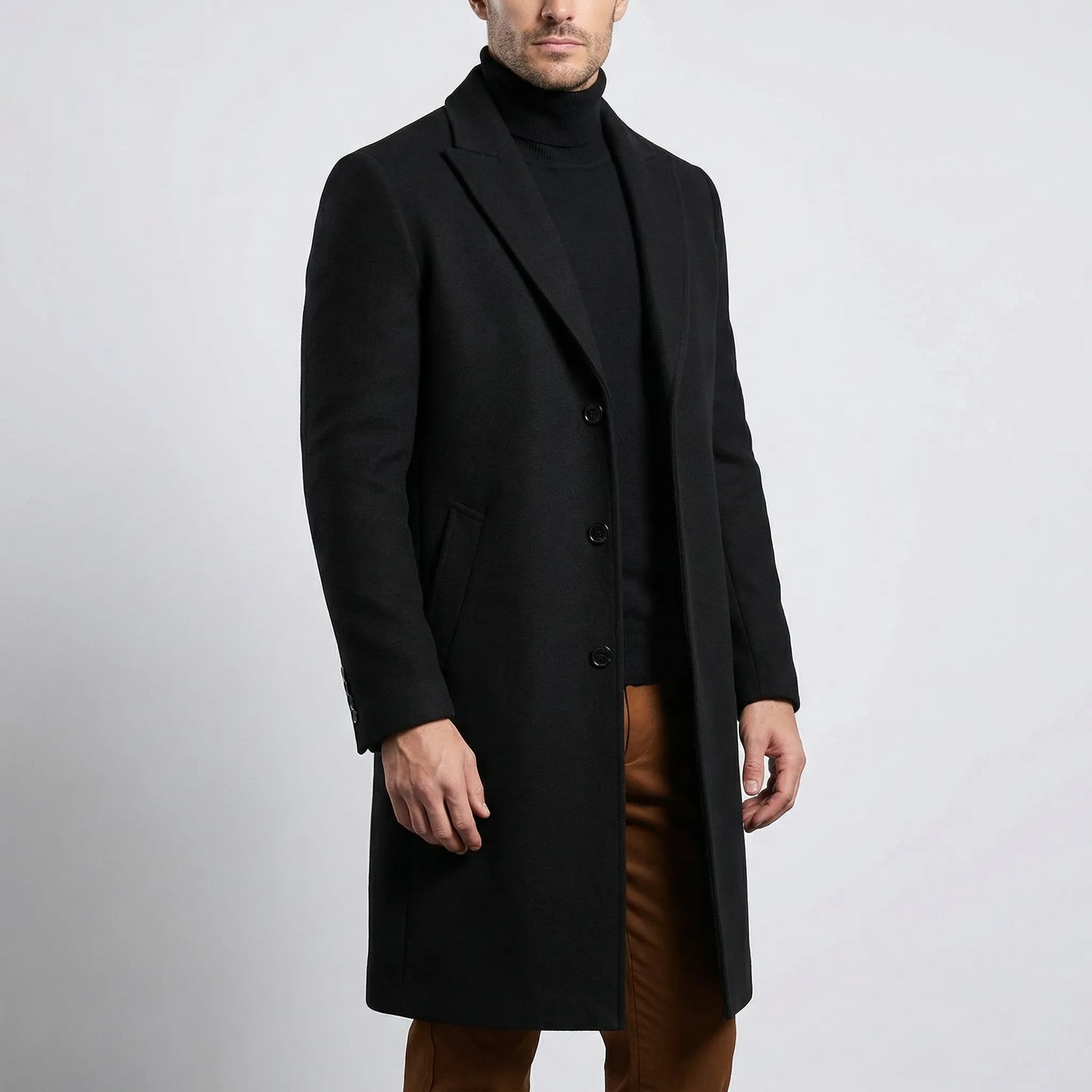 Greyfeld - Long Single-Breasted Tailored Overcoat