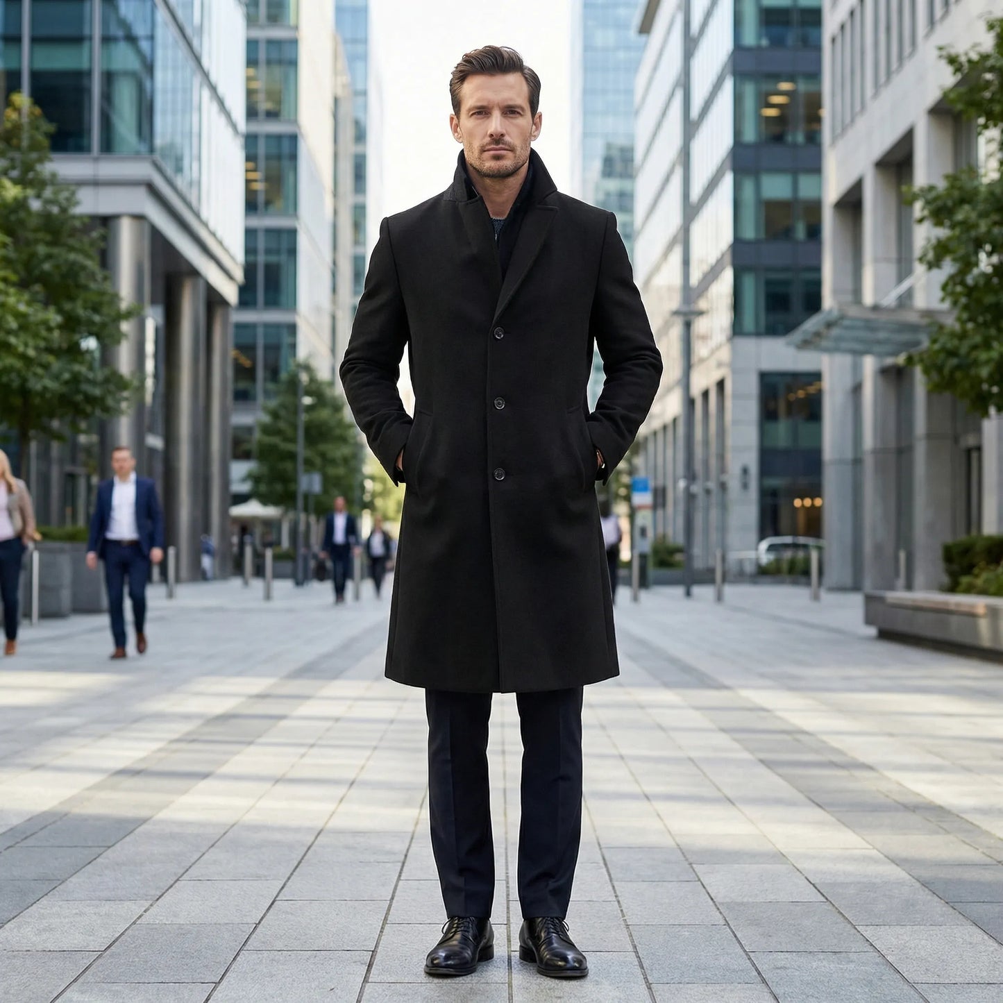 Greyfeld - Long Single-Breasted Tailored Overcoat