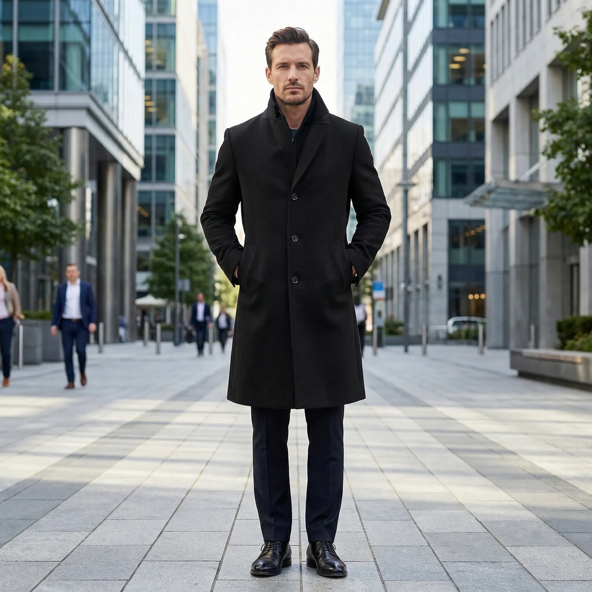 Greyfeld - Long Single-Breasted Tailored Overcoat