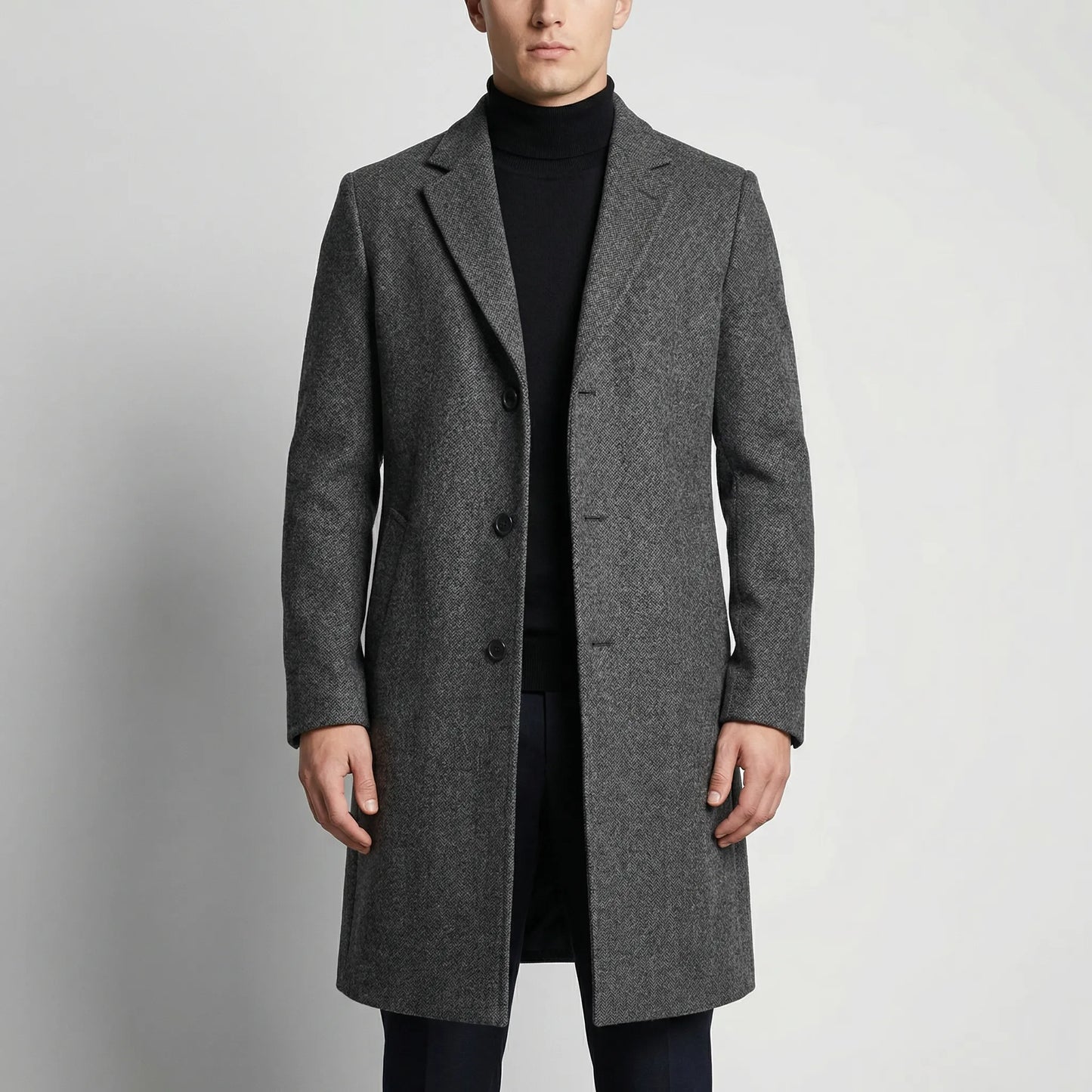 Greyfeld - Long Single-Breasted Tailored Overcoat