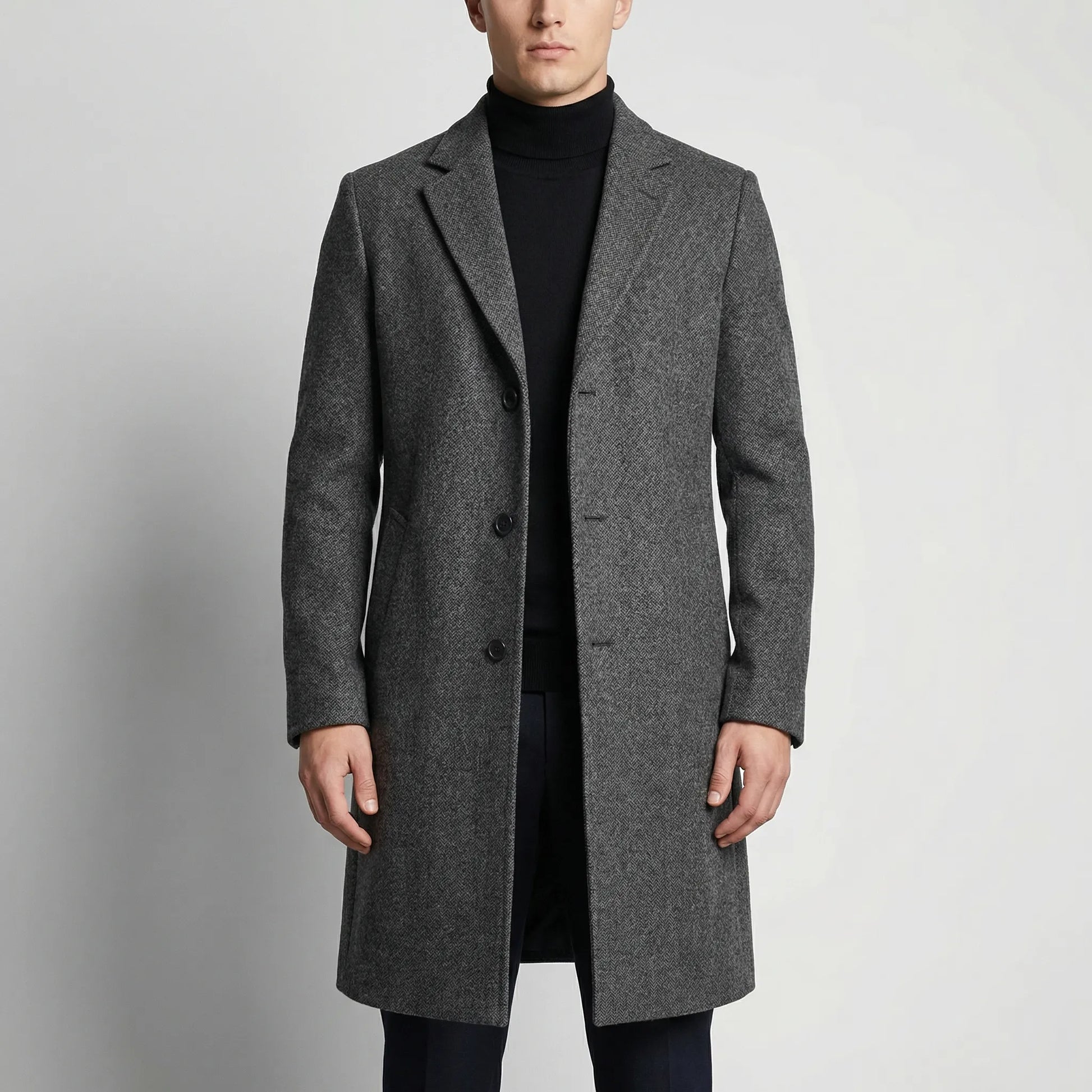 Greyfeld - Long Single-Breasted Tailored Overcoat