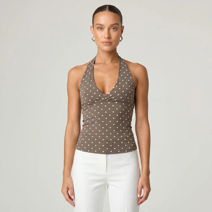 Haltriva | Slim Fit Halter Neck Top