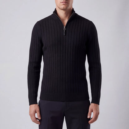 Halvrik - Half-Zip Ribbed Knit Sweater