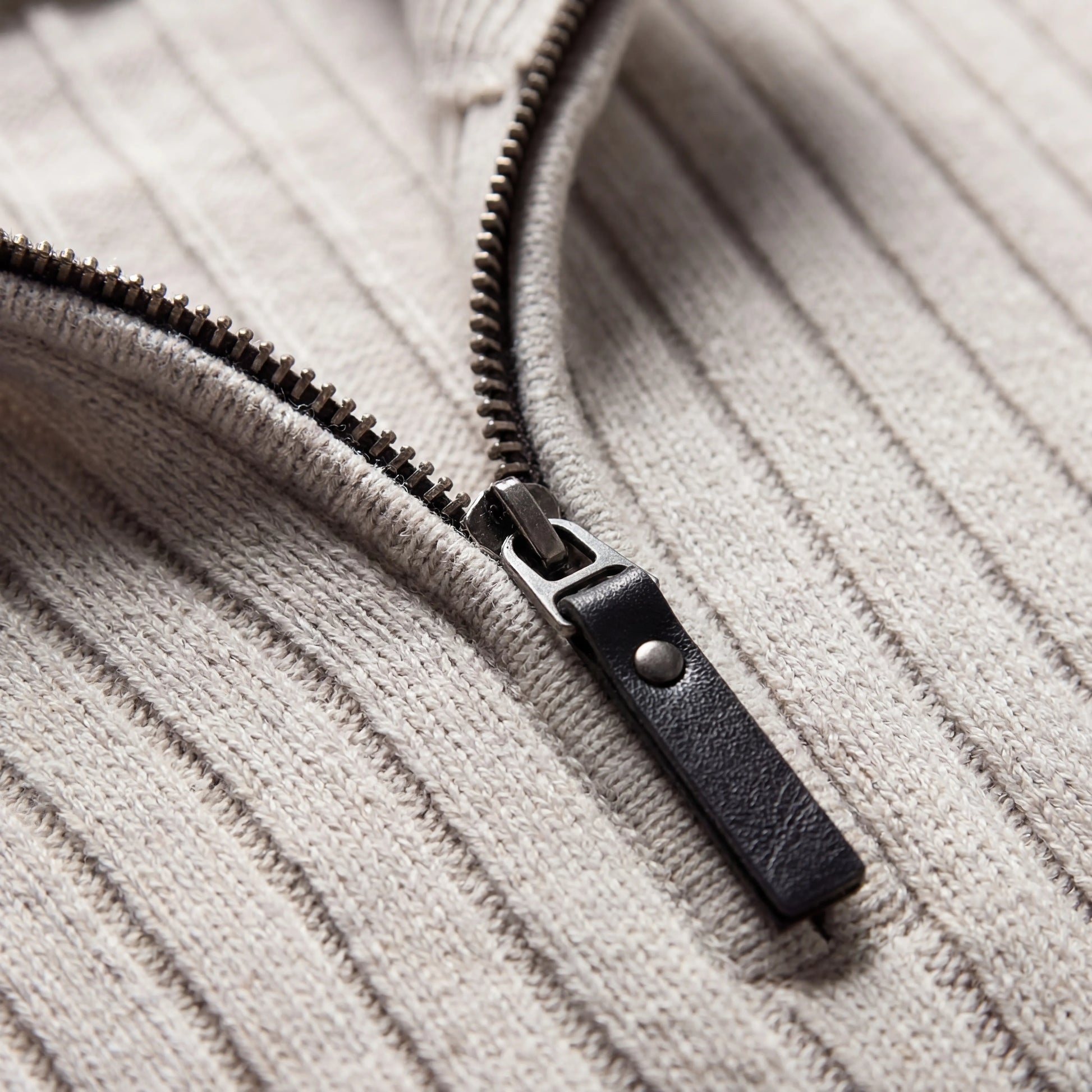 Halvrik - Half-Zip Ribbed Knit Sweater