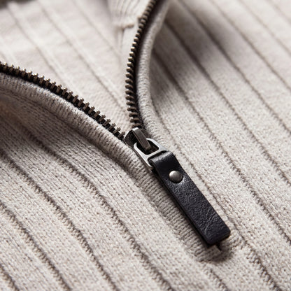 Halvrik - Half-Zip Ribbed Knit Sweater
