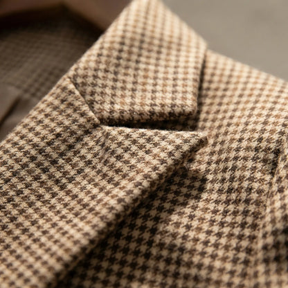 Houndelle | Houndstooth Lapel Collar Blazer