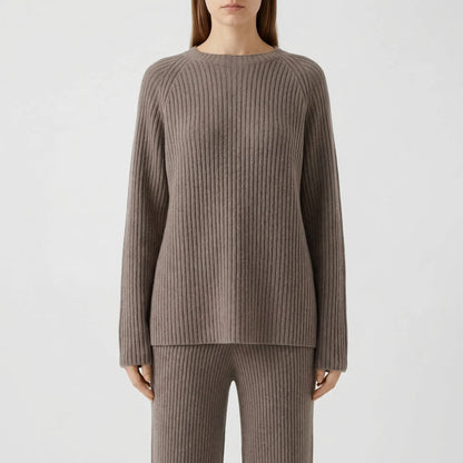 Knovelle - Ribbed Knit Sweater And Wide-Leg Trouser Set