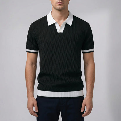 Kolvero - Textured Knit Short Sleeve Polo
