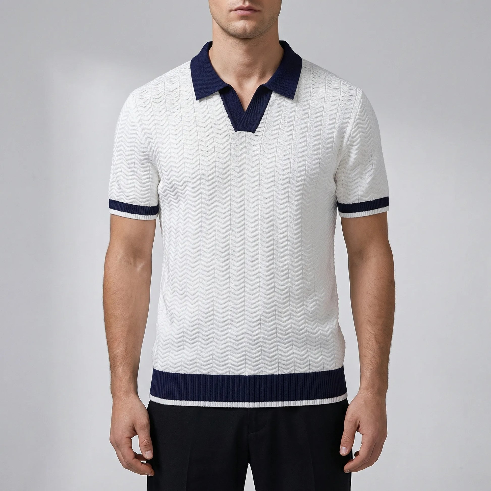 Kolvero - Textured Knit Short Sleeve Polo