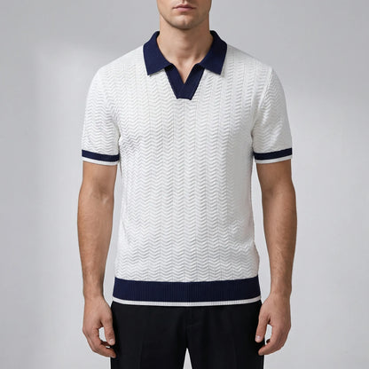 Kolvero - Textured Knit Short Sleeve Polo