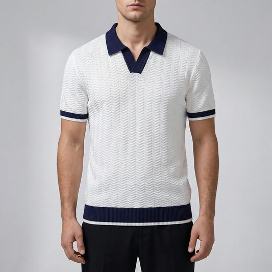 Kolvero - Textured Knit Short Sleeve Polo